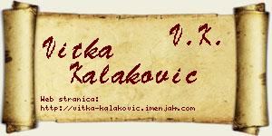 Vitka Kalaković vizit kartica